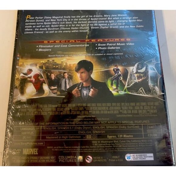 Spider-Man 3 Widescreen DVD 2007 New Sealed - Picture 2 of 2